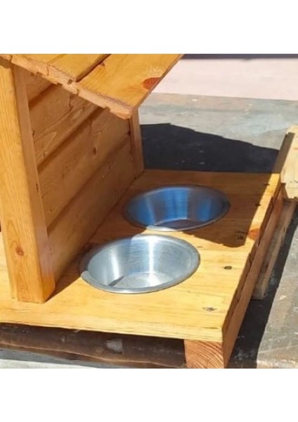 Ahşap Kedi Evi (Yemlik ve Suluklu) modelleri