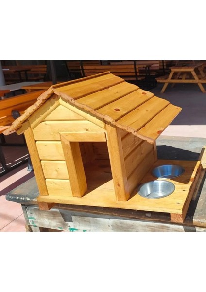 Ahşap Kedi Evi (Yemlik ve Suluklu) fırsatları