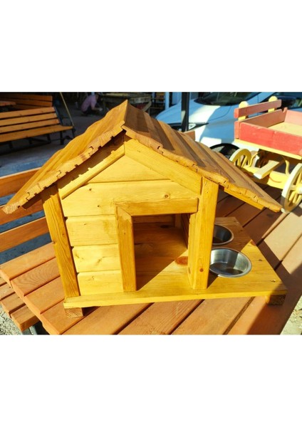 Ahşap Kedi Evi (Yemlik ve Suluklu) indirimleri