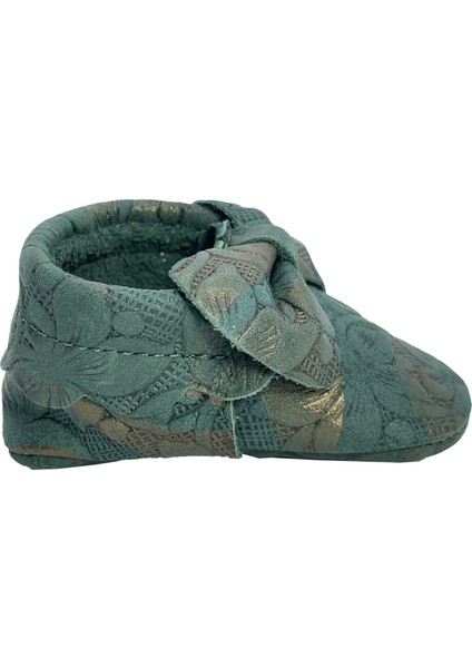 Hakiki Deri Yeşil Bebek Patiği fiyatları
