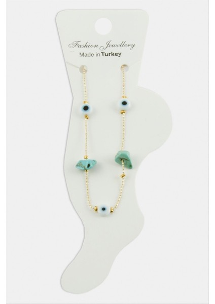 Msa-Shop Nazar Göz Kırık Doğaltaşlı Halhal-Turkuaz fiyatları