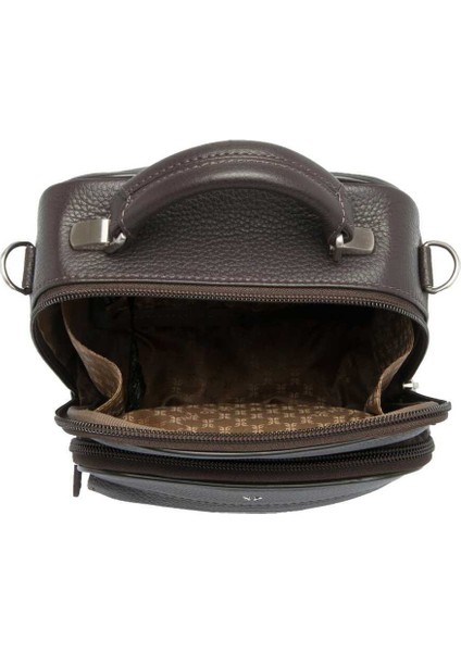 Kahve Hakiki Deri Erkek Çapraz Askılı Çanta - S1AC00002923-A7P