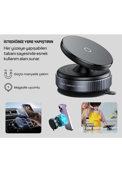 Araba Araç Tır Kamyon Transit Iç Çevirmeli Vantuz Vakkumlu Mıknatıslı Telefon Tablet Tutucu Tutacağı modelleri