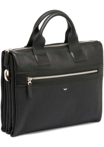 Siyah Hakiki Deri Erkek Evrak Çantası - S1EV00021368-A41