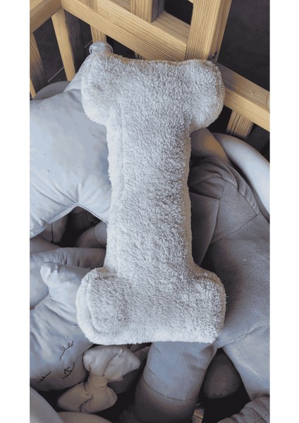 Litera, I Harfi, Yastık, Kırlent, Elyaf Dolgulu, Welsoft Kumaş, 40 cm
