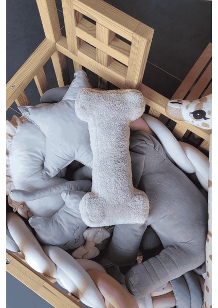 Litera, I Harfi, Yastık, Kırlent, Elyaf Dolgulu, Welsoft Kumaş, 40 cm fiyatları