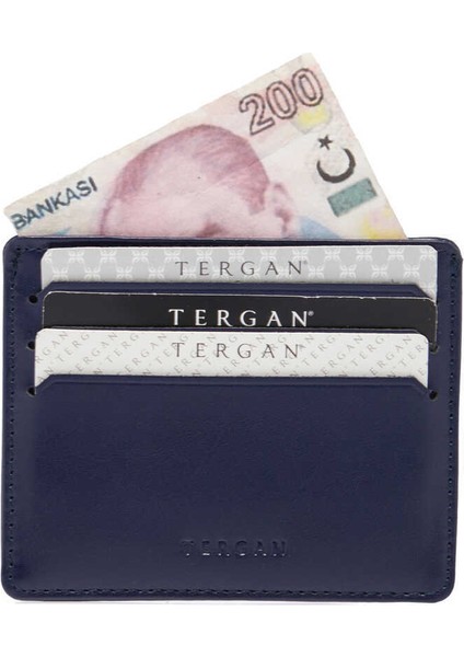 Lacivert Hakiki Deri Unisex Kredi Kartlık - S1KK00001050-O15