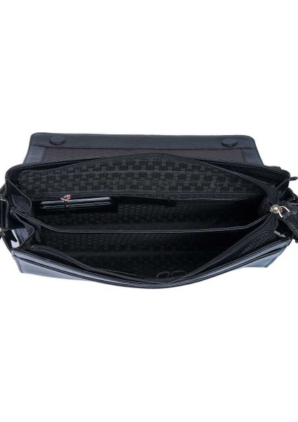 Siyah Hakiki Deri Erkek Çapraz Askılı Çanta - S1AC00002963-A41