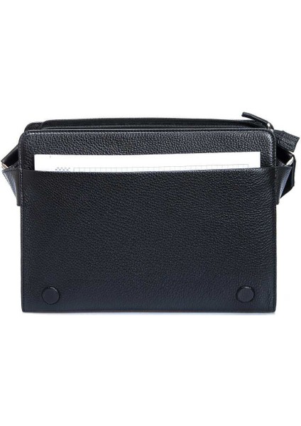 Siyah Hakiki Deri Erkek Çapraz Askılı Çanta - S1AC00002963-A41