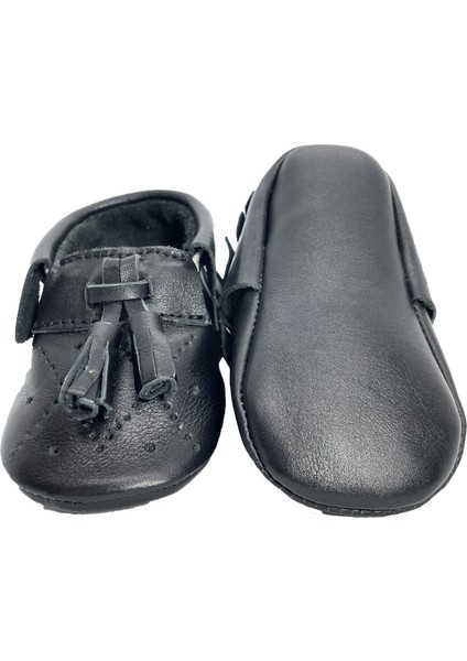 Hakiki Deri Parlak Siyah Bebek Patiği fırsatları