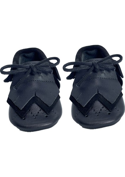 Hakiki Siyah Deri , Süet Bebek Patiği
