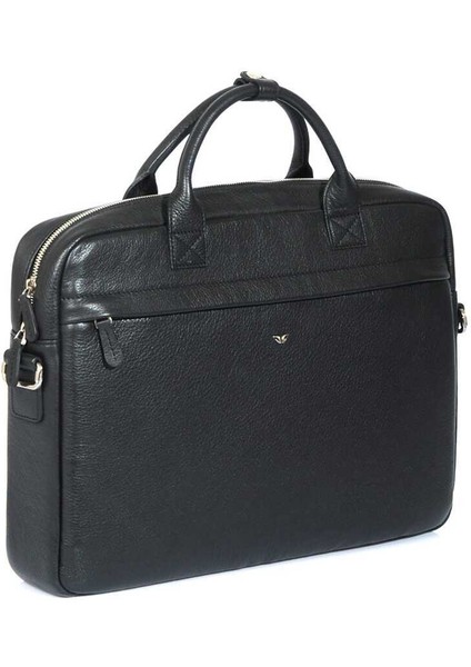 Siyah Hakiki Deri Unisex Laptop Çantası - S1LC00002897-A41