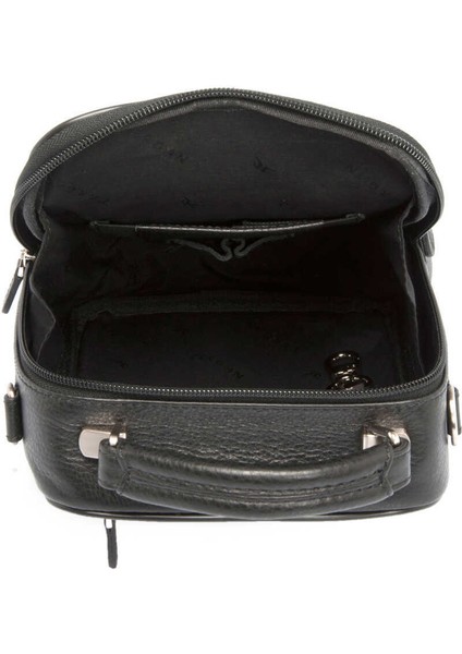 Siyah Hakiki Deri Erkek Çapraz Askılı Çanta - S1AC00002923-A6F