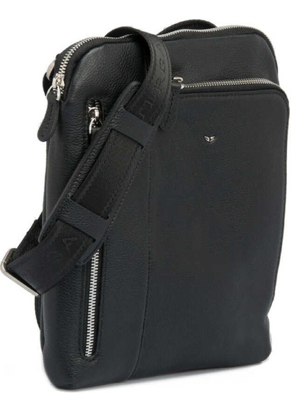 Siyah Hakiki Deri Erkek Çapraz Askılı Çanta - S1AC00021274-A6F