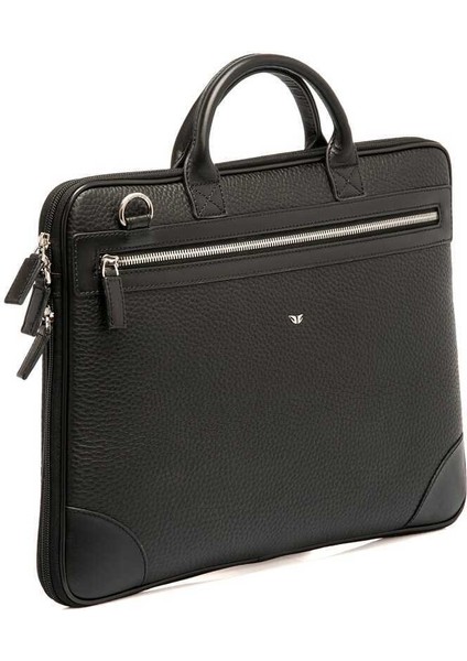 Siyah Hakiki Deri Erkek Laptop Çantası - S1LC00021111-D3H
