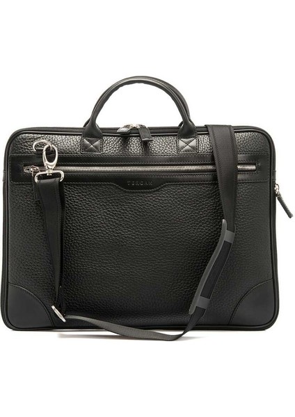 Siyah Hakiki Deri Erkek Laptop Çantası - S1LC00021111-D3H