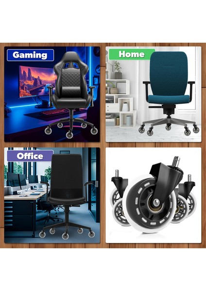 Ofis Sandalyesi Tekerlekleri Değiştirme - Yedek Ofis Sandalyesi Tekerlekleri Için 3inch Açık Kauçuk Tekerlekler - Çoğu Sandalyeye Uyuyor (Yurt Dışından) modelleri