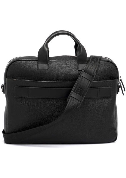 Siyah Hakiki Deri Erkek Evrak Çantası - S1EV00021411-D3H