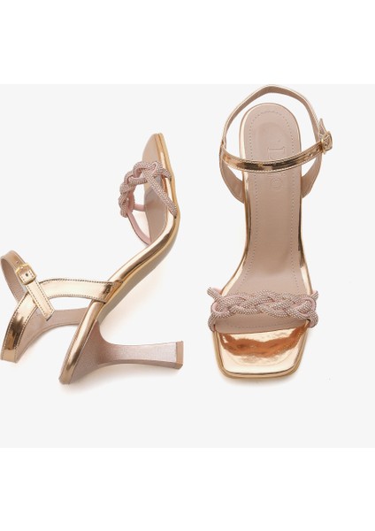 Kadın Taşlı Bantlı Günlük Topuklu Ayakkabı Rovdey indirimleri