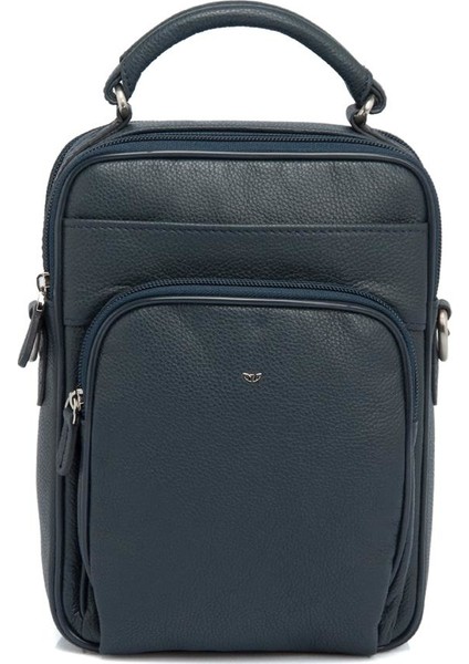 Lacivert Hakiki Deri Erkek Çapraz Askılı Çanta - S1AC00021200-X86