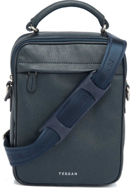 Lacivert Hakiki Deri Erkek Çapraz Askılı Çanta - S1AC00021200-X86