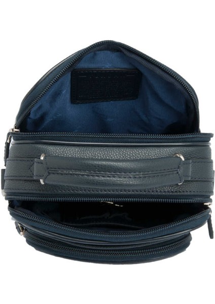 Lacivert Hakiki Deri Erkek Çapraz Askılı Çanta - S1AC00021200-X86