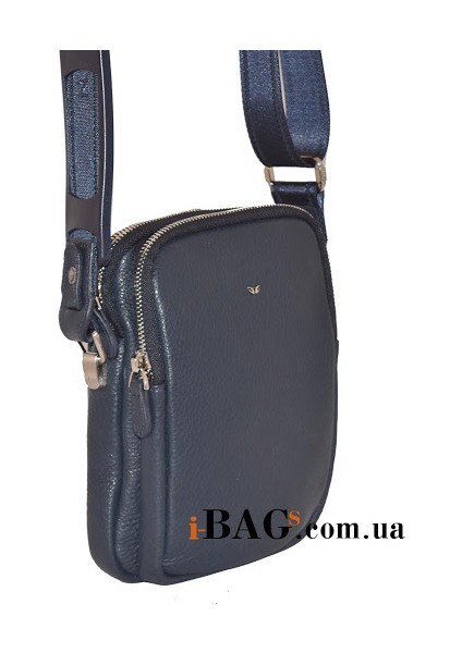 Lacivert Hakiki Deri Erkek Çapraz Askılı Çanta - S1AC00021187-X86