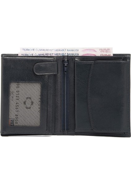 Lacivert Hakiki Deri Erkek Cüzdan - S1CE00001247-H86 fırsatları