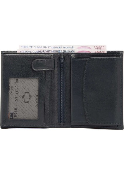 Lacivert Hakiki Deri Erkek Cüzdan - S1CE00001247-H86