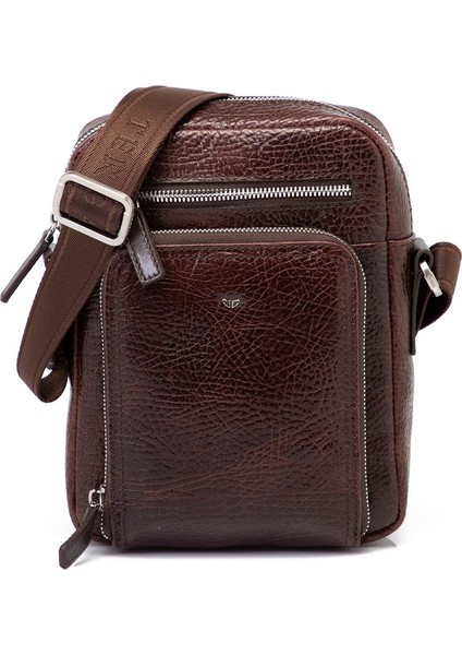 Kahve Hakiki Deri Erkek Çapraz Askılı Çanta - S1AC00021430-P7Y