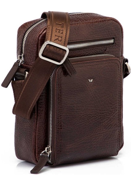 Kahve Hakiki Deri Erkek Çapraz Askılı Çanta - S1AC00021430-P7Y