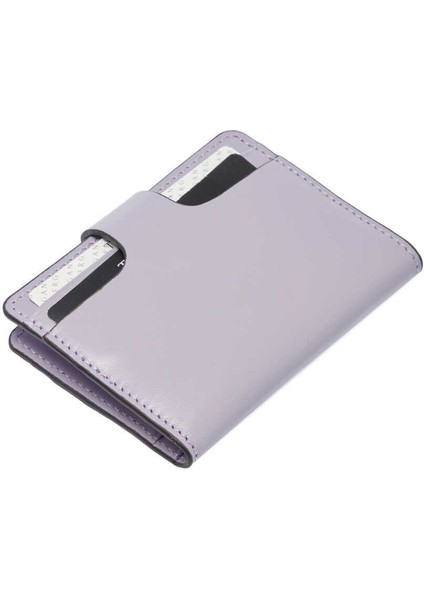 Lila Hakiki Deri Unisex Kredi Kartlık - S1KK00001653-T8J