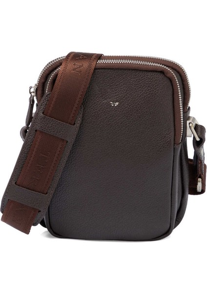 Kahve Hakiki Deri Erkek Çapraz Askılı Çanta - S1AC00021187-A7P