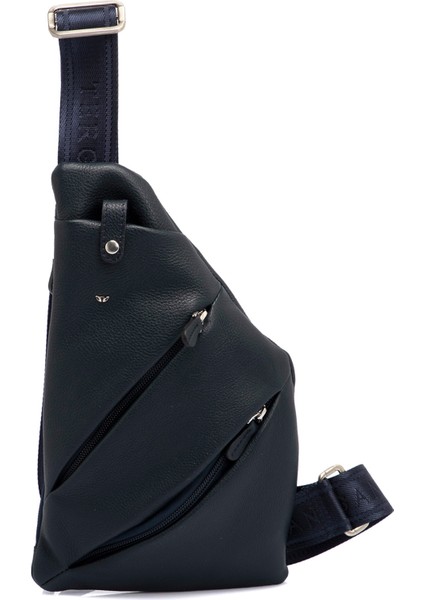 Lacivert Hakiki Deri Erkek Çapraz Askılı Çanta - S1AC00021439-X86