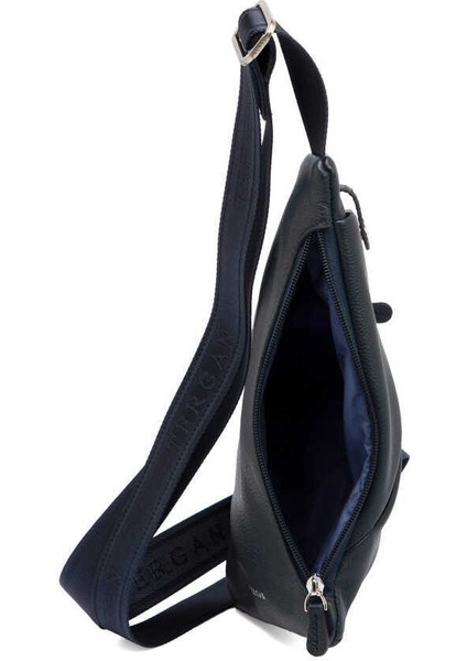 Lacivert Hakiki Deri Erkek Çapraz Askılı Çanta - S1AC00021439-X86