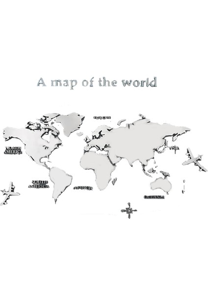 Dünya Haritası Duvar Etiketleri 3D Akrilik Ayna Çıkartması Oturma Odası Ofis Duvar Kağıdı Dekorasyonu Için Üç Boyutlu (Yurt Dışından)