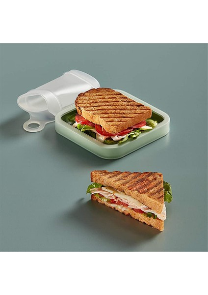 Taşınabilir Silikon Sandviç Tost Öğle Yemeği Kutusu Gıda Tutma Snack Box Öğrenci Ofis Çalışma Kutusu (Yurt Dışından) indirimleri