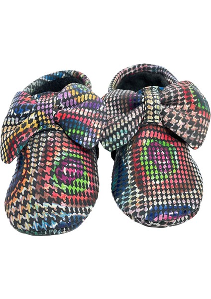 Hakiki Deri Renkli Bebek Patiği