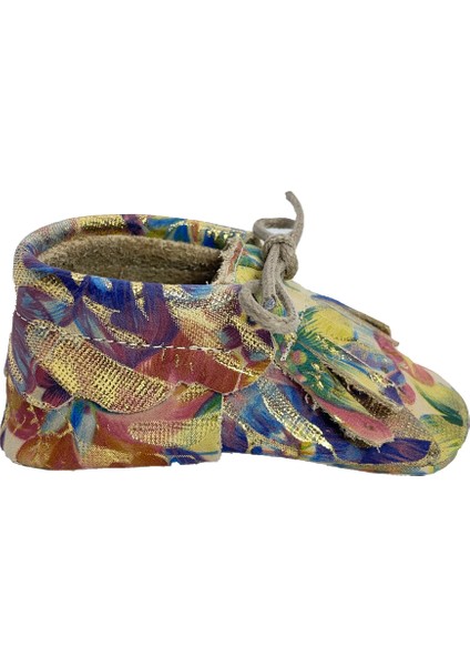 Hakiki Deri Çiçek Desenli Bebek Patiği fiyatları
