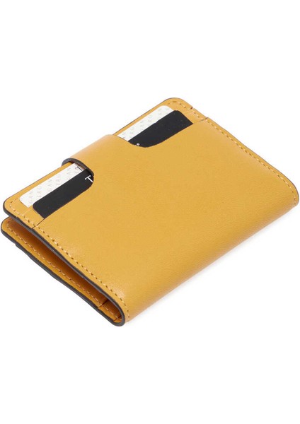 Sarı Hakiki Deri Unisex Kredi Kartlık - S1KK00001653-H5G