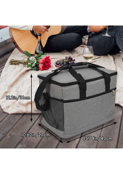 Yemek Için Serin Kutular, 33 Litre Katlanabilir Piknik Soğutucu Çantası 1 Omuz Çanta, Büyük Portatif Piknik/seyahat/ofis/ofis (Yurt Dışından) indirimleri
