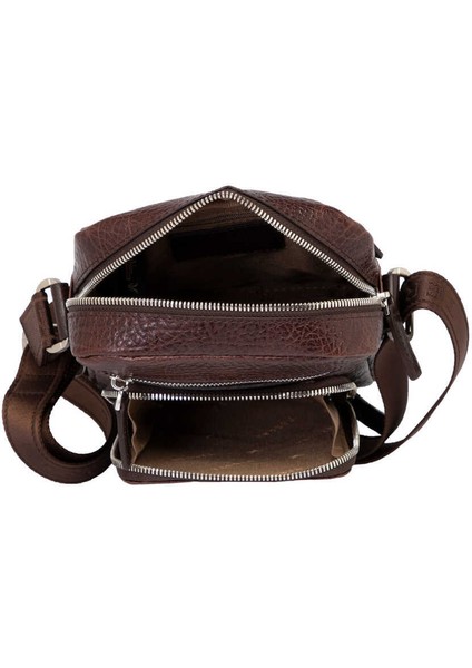 Kahve Hakiki Deri Erkek Çapraz Askılı Çanta - S1AC00021430-P7Y