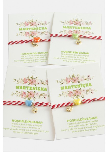 Msa-Shop Kalp Porselen Marteniçka Ip Bileklik-Kırmızı