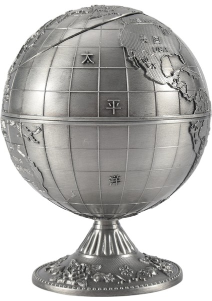 Kapaklı Vintage Metal Küre Kültray Avrupa Retro Ev Ofisi Otel Ashtray Dekor Sigara Aksesuarları, Antik Tin (Yurt Dışından)