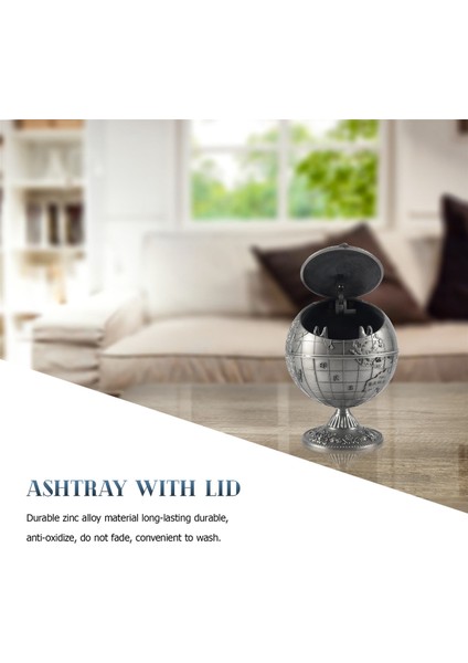 Kapaklı Vintage Metal Küre Kültray Avrupa Retro Ev Ofisi Otel Ashtray Dekor Sigara Aksesuarları, Antik Tin (Yurt Dışından) modelleri