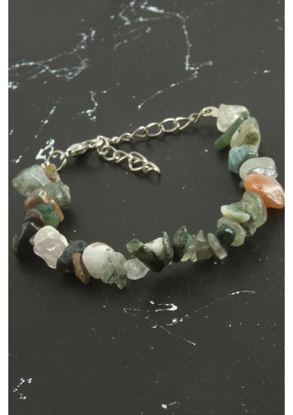 Msa-Shop Hint Akik Kırık Doğaltaşlı Bileklik-Yeşil fiyatları