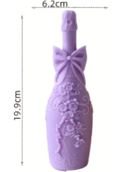 2'li Büyük Boy Şarap Şişesi ve Kadeh Mum Seti 15 cm 20 cm fiyatları