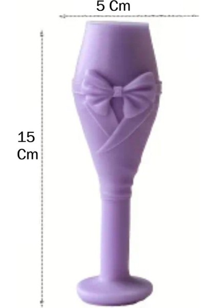 2'li Büyük Boy Şarap Şişesi ve Kadeh Mum Seti 15 cm 20 cm modelleri