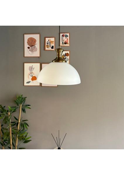 Perry Cam Beyaz Tekli Avize Eskitme Tokmak Başlık Retro Sarkıt Lamba Restoran Salon Aydınlatma fiyatları