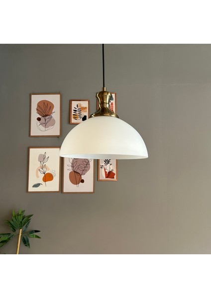 Perry Cam Beyaz Tekli Avize Eskitme Tokmak Başlık Retro Sarkıt Lamba Restoran Salon Aydınlatma modelleri